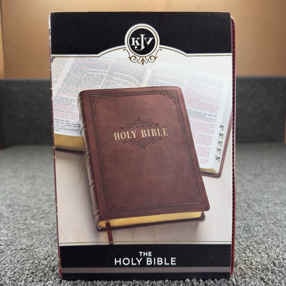 KJV Giant Print‎ Bible Thumb Index Faux Leather Red NEW